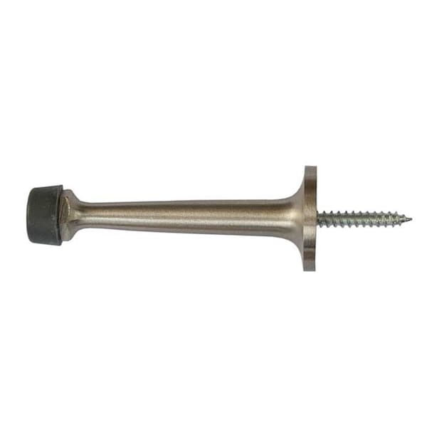 Orca Hardware Heavy Duty Rigid Door Stop With Gray Tip, Brass, 3-1/4 Length, US15 Satin Nickel Finish TH-30HD-15 - main